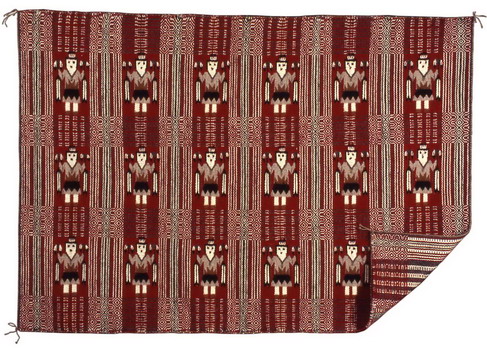 Navajo rug with two-faced twill & tapestry weaves, Lucy Wilson, Santa Fe Collection